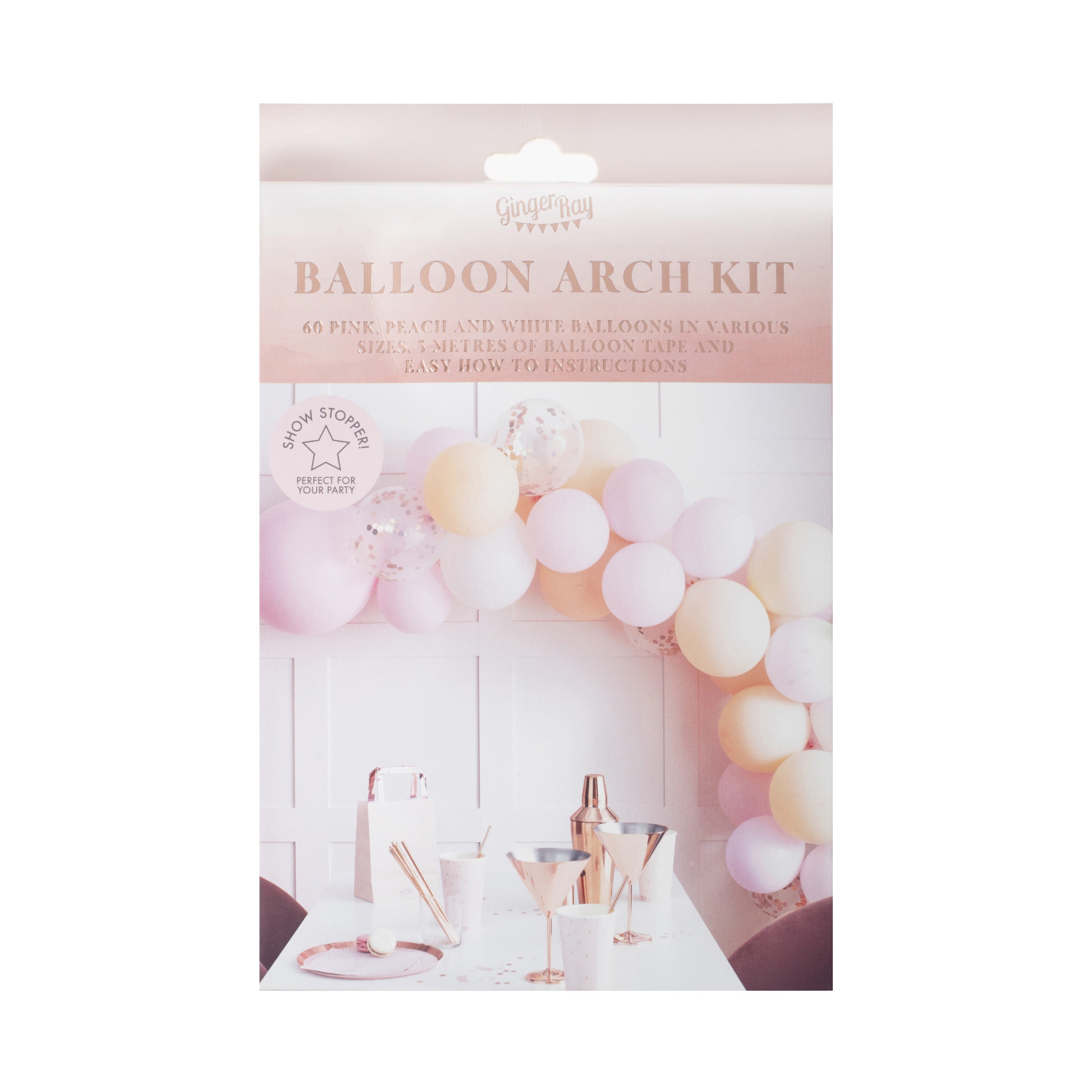 Balonska girlanda Ginger Ray - Matte Peach & Pink