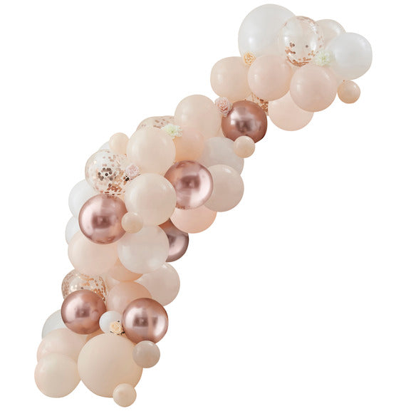 Balonska girlanda Ginger Ray - Peach, White & Rose Gold