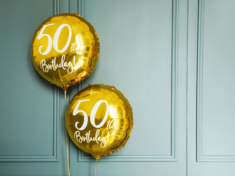 Balon od folije - 50. rođendan, zlatni